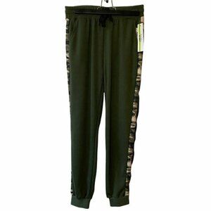 Nicole Miller Woman's Sport Joggers In Green With Camo Trim Size L $68